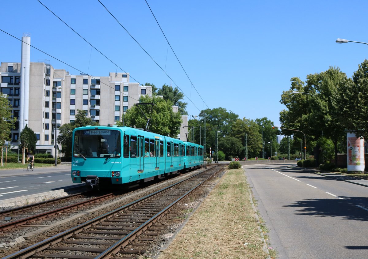 VGF Düwag U3 Wagen 453 am 30.06.18 zum Abschied der Ptb Wagen auf der Linie U7 den ganzen Tag Unterwegs