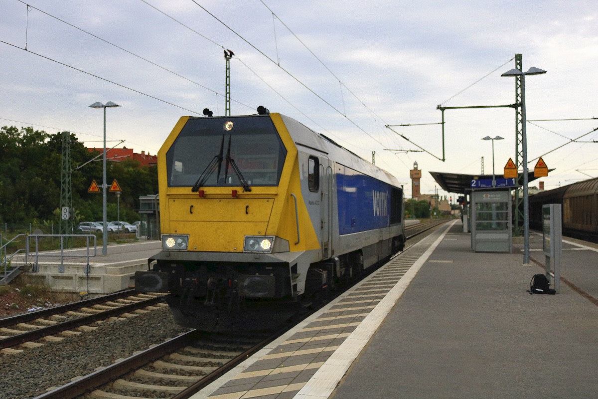 Voith Maxima 40 CC (BR 264) als Tfzf durchfährt den Bahnhof Merseburg auf der Bahnstrecke Halle–Bebra (KBS 580) Richtung Großkorbetha. [9.9.2017 | 11:28 Uhr]