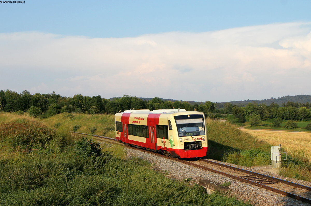 VT 232 als HzL88698 (Rottweil-Donaueschingen) bei Zollhaus 2.8.18