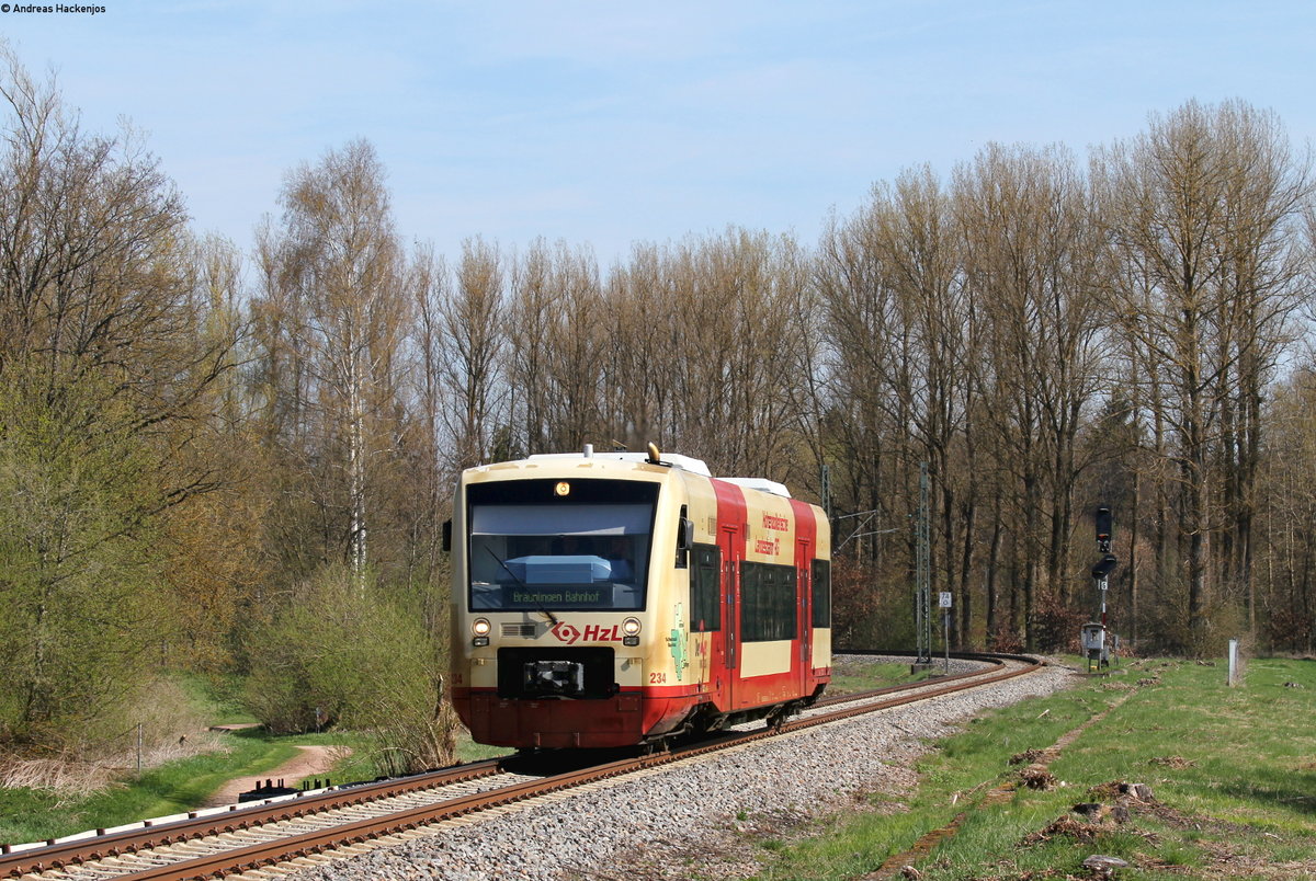 VT 234 als HzL 88610 (Villingen(Schwarzw)-Bräunlingen Bf) bei Donaueschingen 18.4.18