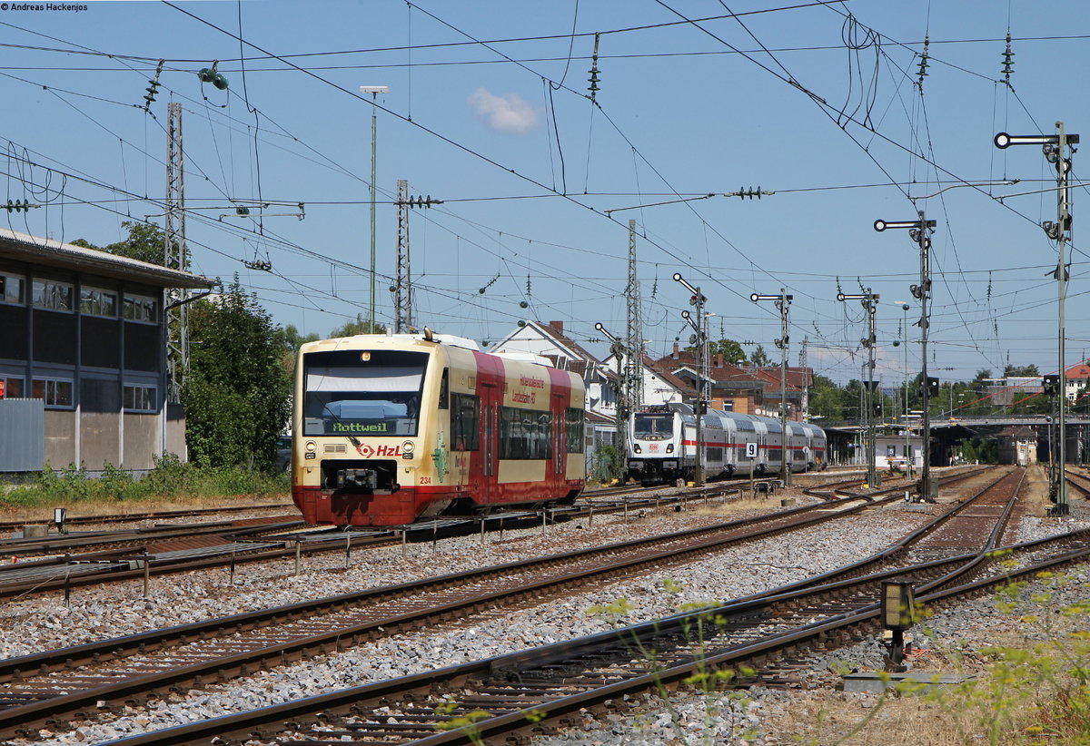 VT 234 als HzL 88635 (Bräunlingen Bf-Rottweil) in Villingen 26.7.18