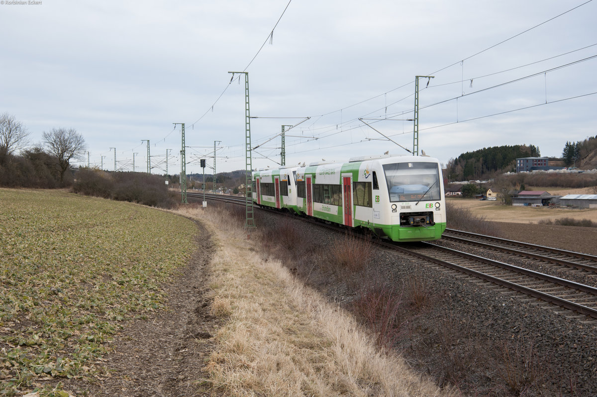 VT 309 der Erfurter Bahn als 81019 von Leipzig nach Hof bei Feilitzsch, 11.03.2018