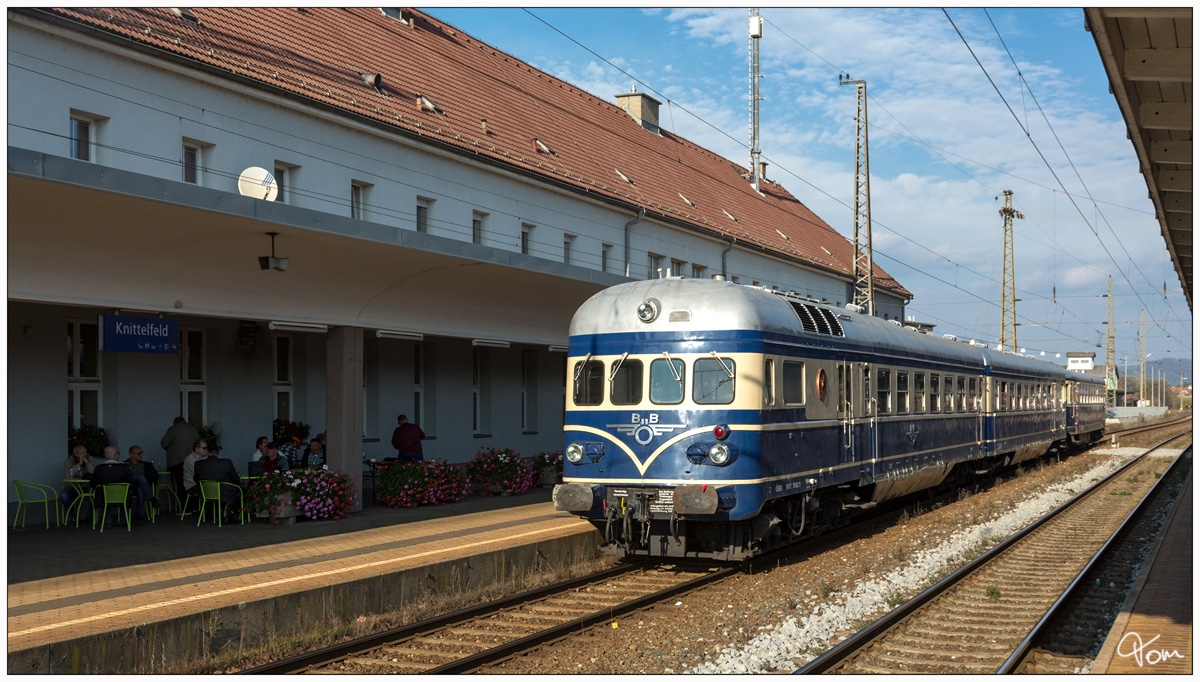 VT 5145 + 6645 + VT 5042 fährt als SR 17130 von Knittelfeld nach Strasshof. Anlass für diese Fahrt waren die Feierlichkeiten anlässlich  150 Jahre Kronprinz Rudolf Bahn  in Knittelfeld. Knittelfeld Bf. 20_10_2018