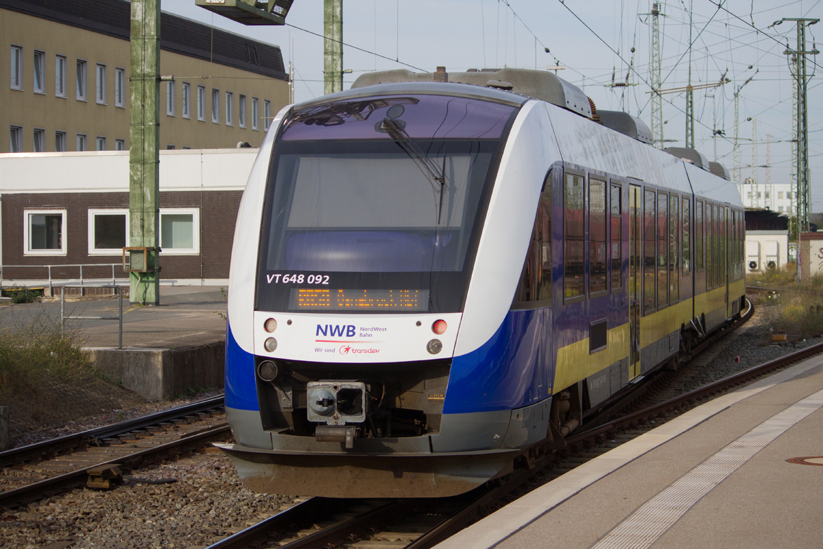 VT 648 092 verlasst Bremen Hbf als RB50 nach Osnabruck Hbf. 17.10.2018