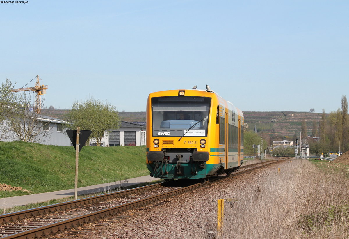 VT 650.81 als SWE74271 (Bahlingen am Kaiserstuhl-Gottenheim) bei Bötzingen 30.3.17