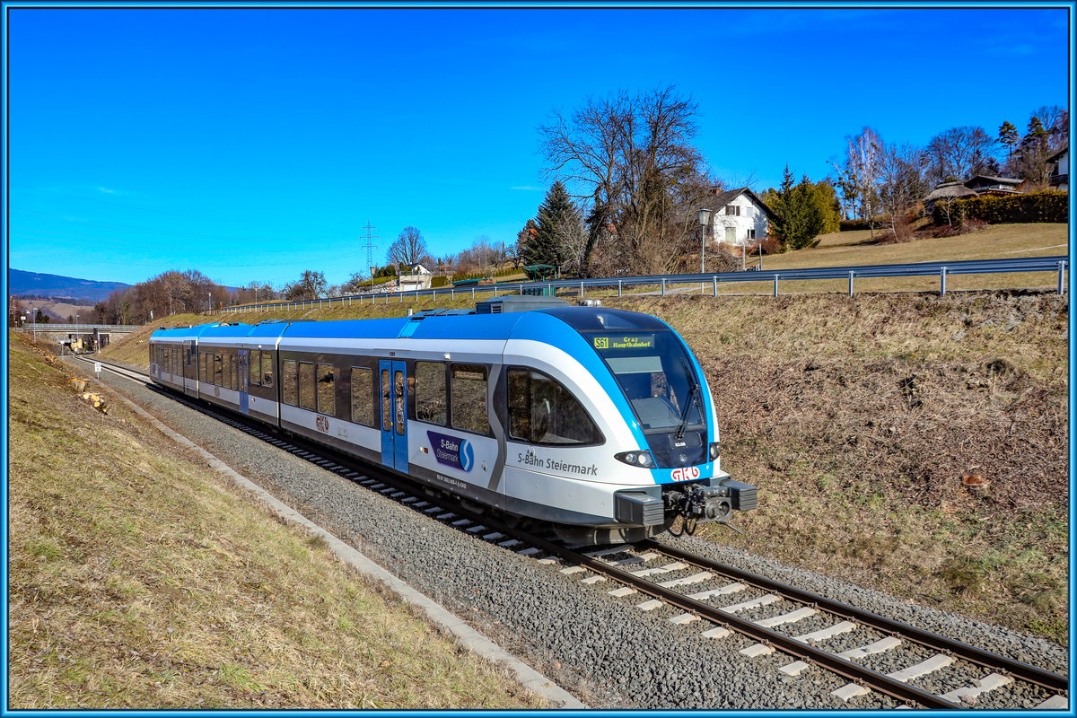 VT63.08 im Einschnitt bei Kresbach. 
Wird bestimmt eine wunderbare Stelle wenn´s grün wird ! 
15.02.2019