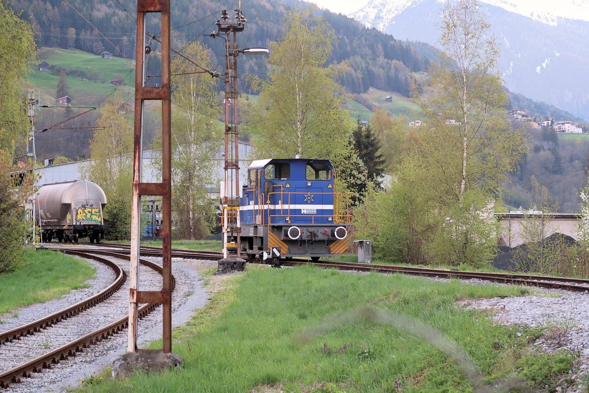 Werksbahn der Donau Chemie in Landeck. Aufgenommen 17.4.2018.