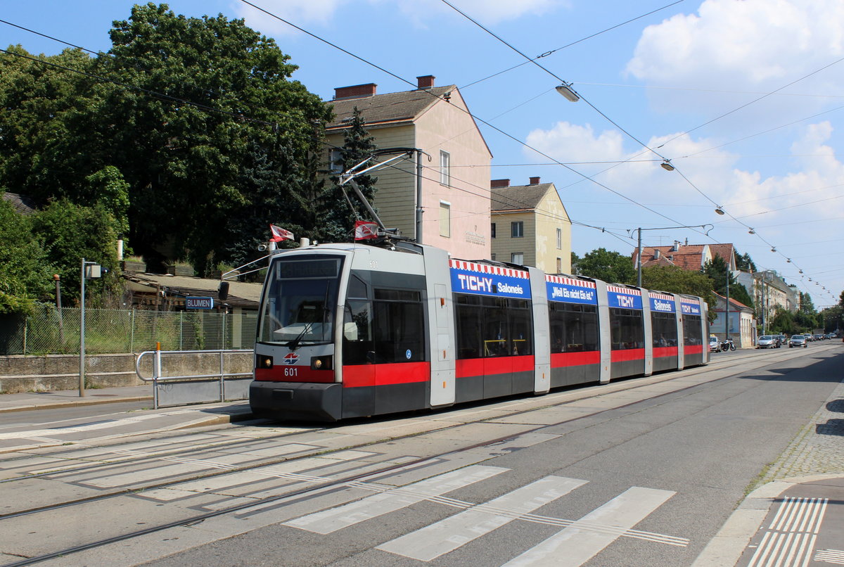 Wien Wiener Linien SL 49 (B 601) Penzing (14. (XIV) Bezirk), Ober-Baumgarten, Hütteldorfer Straße / Linzer Straße (Hst. Baumgarten) am 26. Juli 2016.