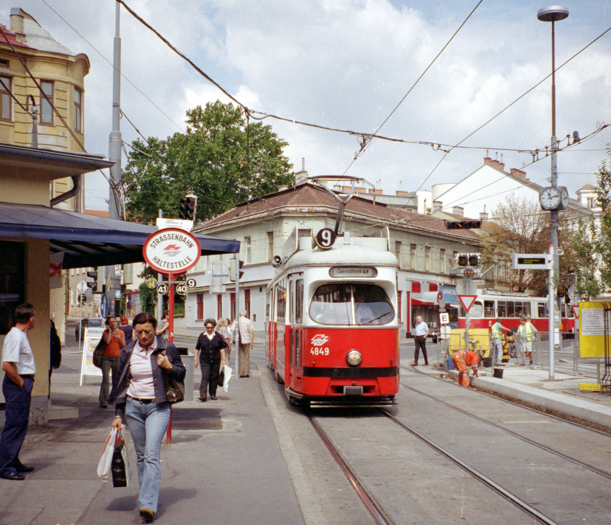Wien Wiener Linien SL 9 (E1 4859) XVIII, Währing, Gersthof, Hst. S-Bahnhof Gersthof am 25. Juli 2007. - Scan von einem Farbnegativ. Film: Agfa Vista 200. Kamera: Leica C2.