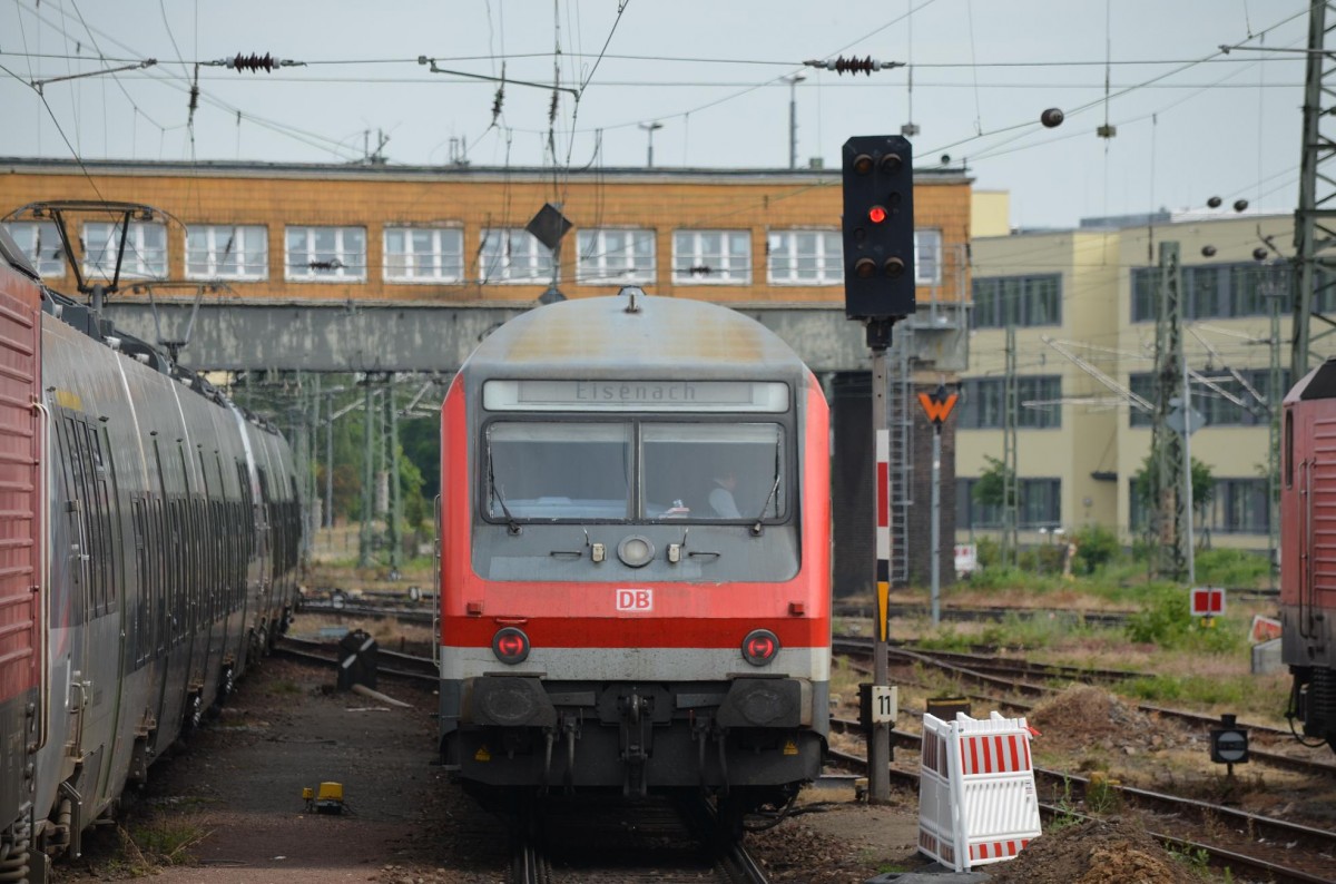 Wittenberger Steuerwagen auf Basis eines Halberstädter´s als RE Halle Saale - Eisenach am HBF Halle 14.06.2015