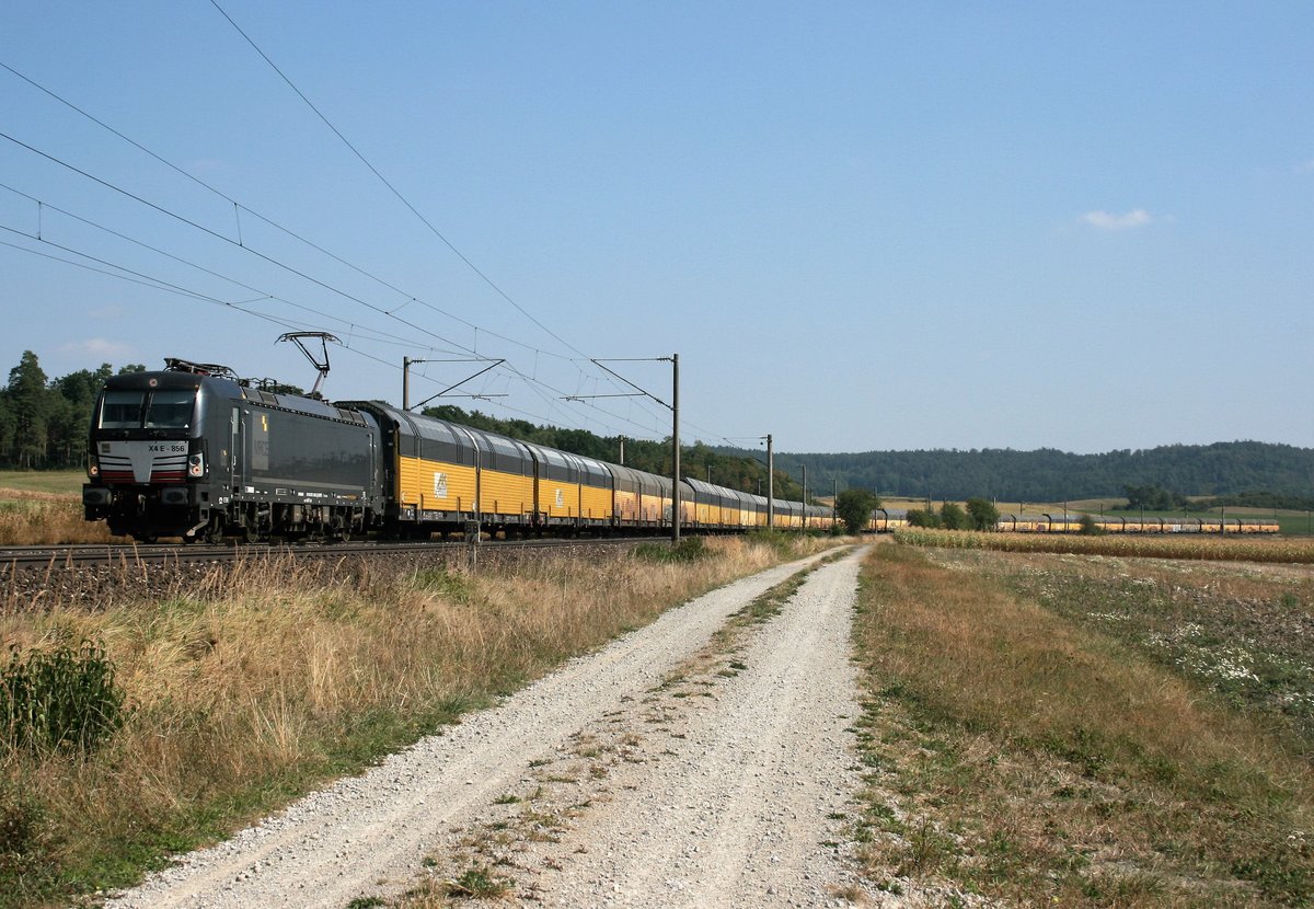 X4E-856 mit DGS 59764 (RCC, München-Milbertshofen–Bremen Rbf) am 08.09.2016 zwischen Lehrberg und Oberdachstetten