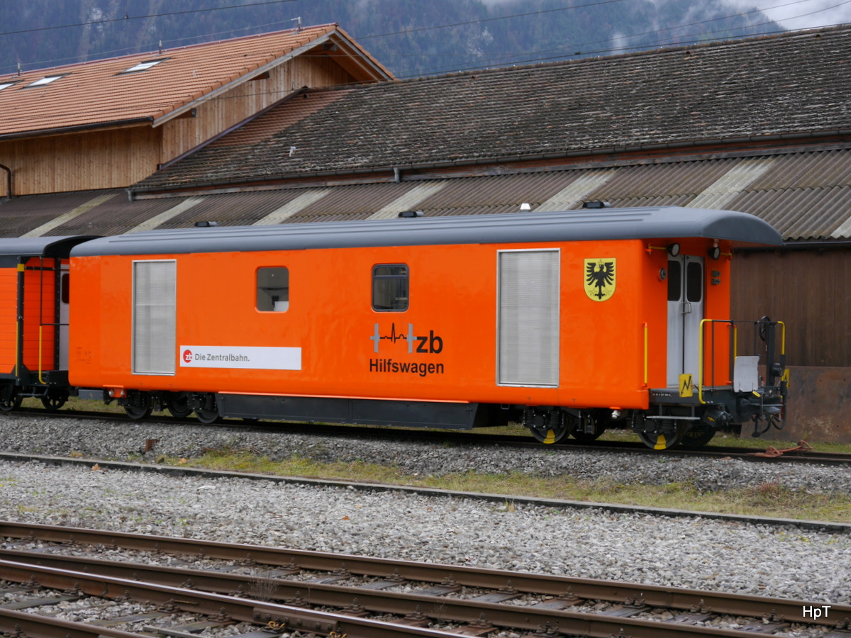ZB - Hilfswagen X 601 abgestellt im Bahnhof Interlaken Ost am 30.10.2017