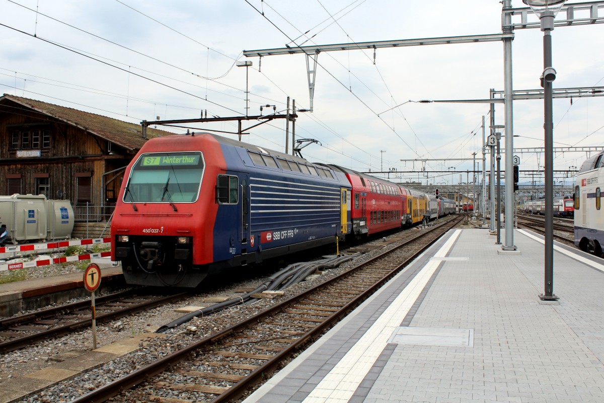 ZVV S-Bahn Zürich: SBB Re 450 037-7 als S7 Rapperswil am 13. Juli 2015.