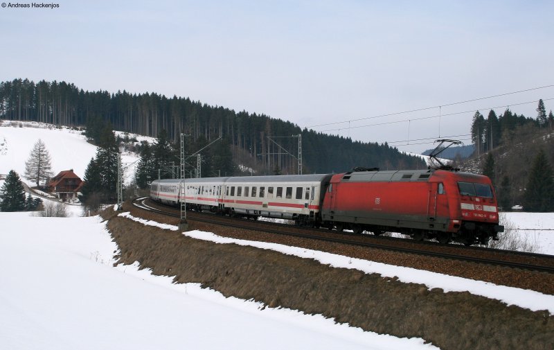  IC2006 Bodensee (Konstanz-Dortmund) mit Schublok 101 042-0 am km 70,0 14.03.09 Der Zug verkehrte wieder mal gedreht