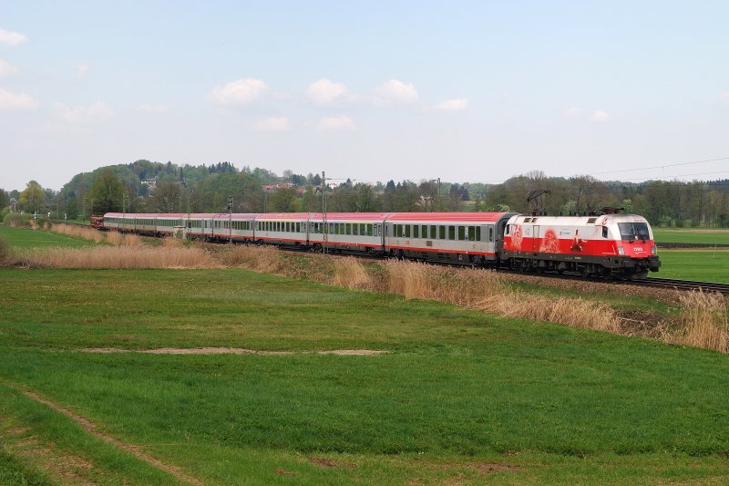 1116 087 (EM - Polen) mit Umleiter-OEC 669 vor Bernau (21.04.2009)