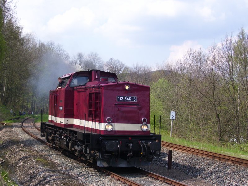 112 646-5 der Erzgebirgsbahn am 03.05.08 bei der Lokparade des VSE.