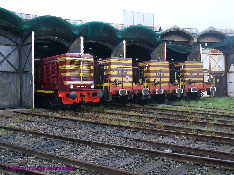 Historical CFL Dieselloktreffen the Luxembourg roundhouse: From left to right