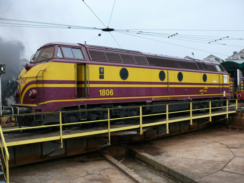 150 Jahre Eisenbahn in Luxemburg. Hier 1806 auf der Drehscheibe. Aufgenommen am 09/05/2009.