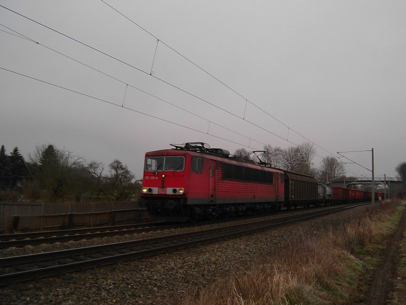 155 250-4 zieht am 26.01.09 einen gem. Gz durch Altenfelde Richtung Hamburg.