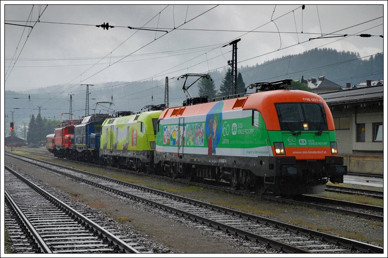 Lokzug LZ 38770 von Villach nach Spittal/Millst�ttersee am 6.6.2009 bei
