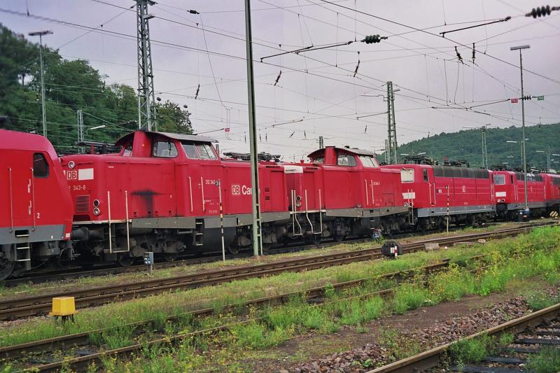 212 343 und 212 084 Fotorafiert im Rahmen des DSO Treff Saar am 28.8.04 im BW Saarbrcken.