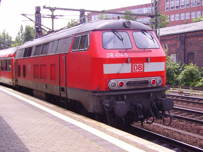 218 474-5 ist mit der RB aus Cuxhaven in Hamburg-Harburg angekommen. 01.07.07