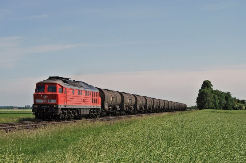 232 189 mit einem Kesselzug bei Groaitingen (31.05.2007)