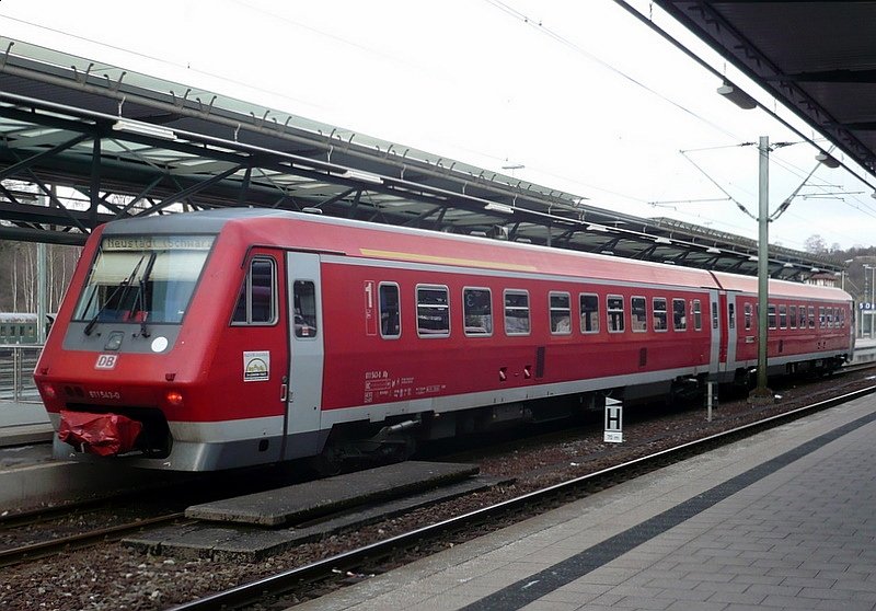 611 543-0 ist am 27.03.2008 von Neustadt / Schwarzwald ber Donaueschingen - Villingen kommend in Rottweil eingetroffen.