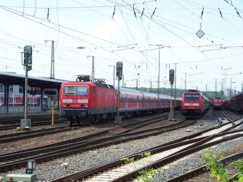 Blick auf den Abstell- und G�terbahnhof von Aalen. Aufgenommen am