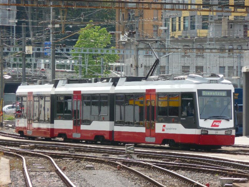 AB / TB - Triebzug Be 4/8 31 als Dienstzug abgestellt im Bahnhofsareal von St.Gallen am 03.09.2008