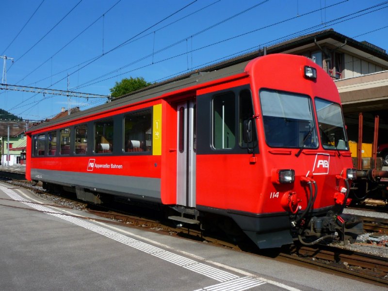 AB - Steuerwagen 1+2 Kl. ABt 114 im Bahnhof von Appenzell am 03.09.2008