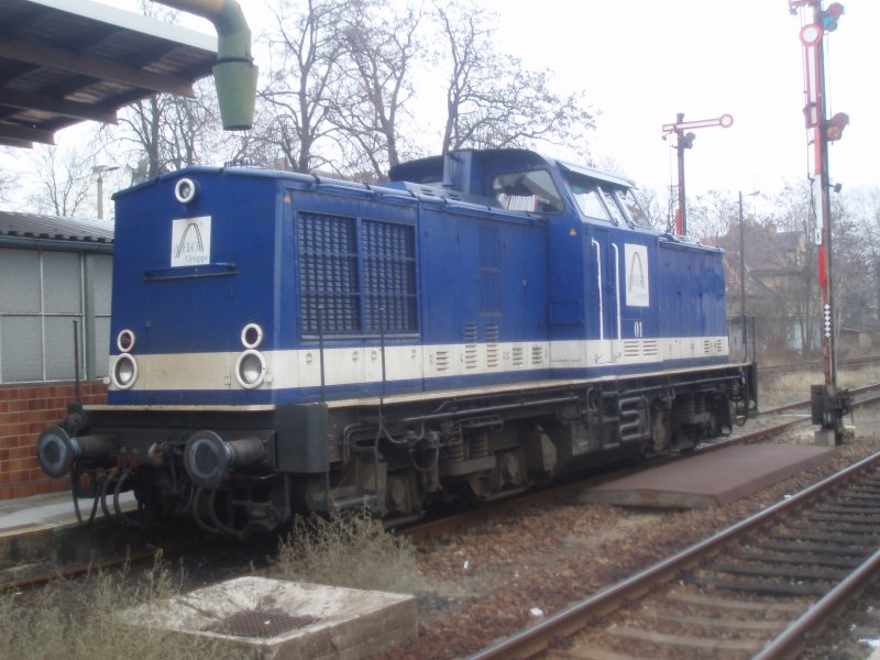 The locomotive 01 of the AHG (DR V100) in the