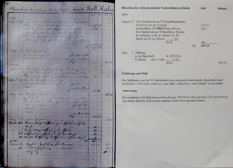 Am 18. August 1859 war es wohl wenig ratsam von Deutschland mit dem Zug in die Schweiz Richtung Zrich zu reisen, wie die diese Urkunde auch 150 Jahre spter belegt... Einzige Reisemglichkeit per Bahn war damals die erste Verbindung via Basel-Waldshut-Turgi-Baden-Zrich (Koblenz, 23. August 2009)