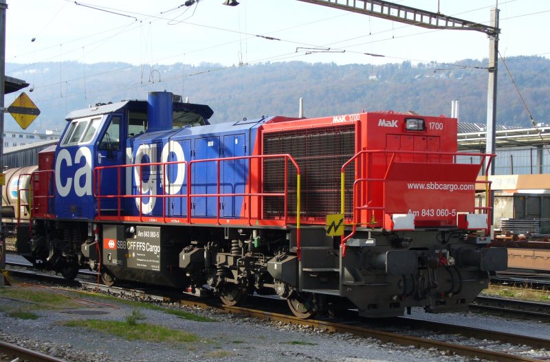 Am 843 060-5 Abgestellt im SBB Gterbahnhof von Biel / Bienne am 05.11.2006