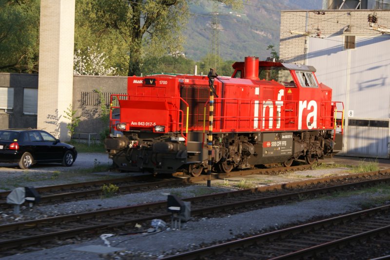 Am 843 017 - 5 aufgenommen am 23.04.2008 im Bahnhof