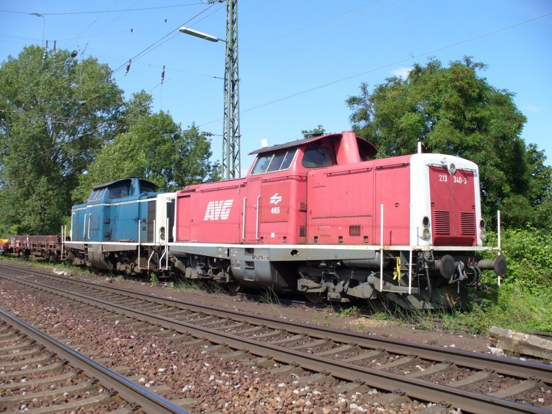 Two locomotives in AVG Etling West. 17 June 2007. (automatically
