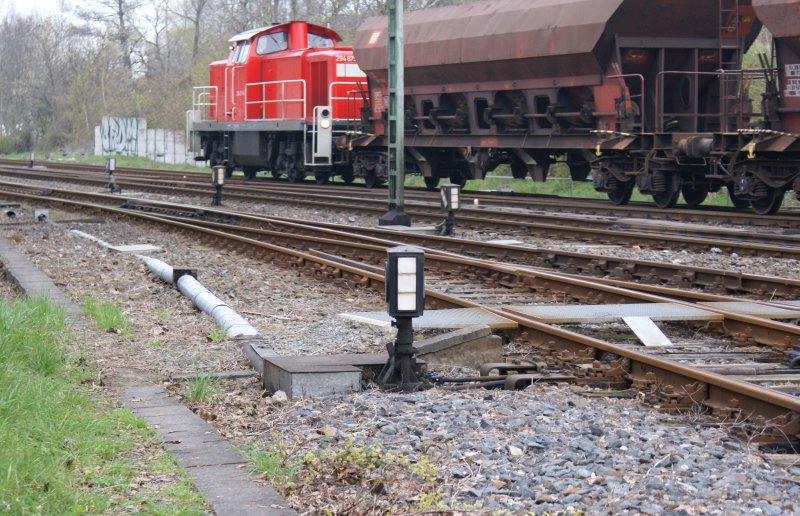 Eine Weichenlaterne in Bad Harzburg (21.4.2008) 
