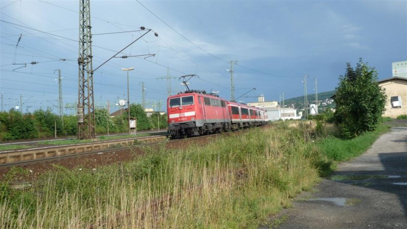 Nachschuss auf RE 4623 mit BR 111 und Modus Wagen