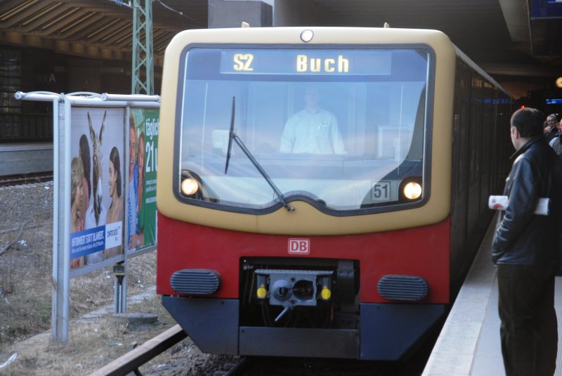 BERLIN, 14.02.2009, S2 nach Buch erreicht den Bahnhof Gesundbrunnen
