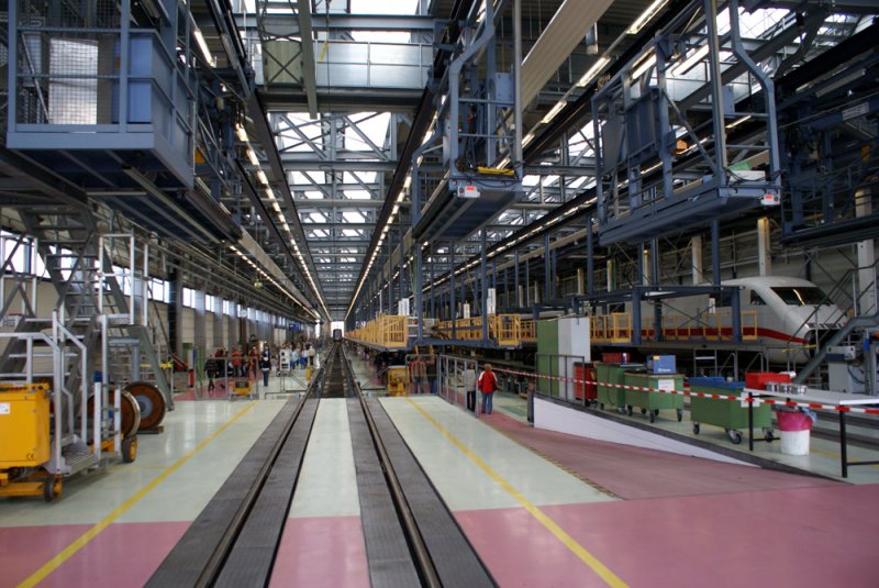 Insight into the halls of the Berlin plant ICE Rummelsburg