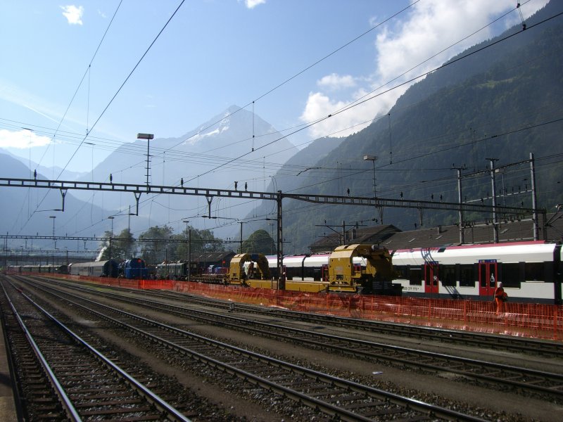 Blick auf das Festgelnde zur 125 Jahre Feier der Gotthardbahn am 08.09.2007.