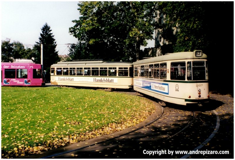 SWB BW 287 mit TW 207 in der Wendeschleife Dottendorf