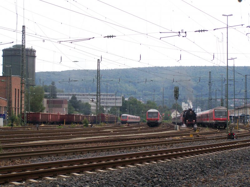 Blick �ber den Aalener Bahnhof. Links der Gbf des Bahnhofes