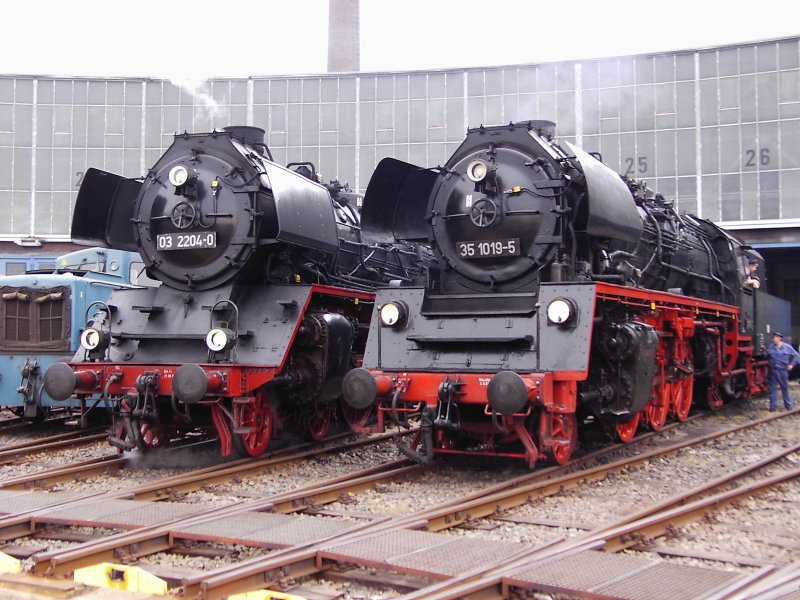 BW Cottbus. Dampflok 03 2204-0 und 35 1019-5 vom Verein