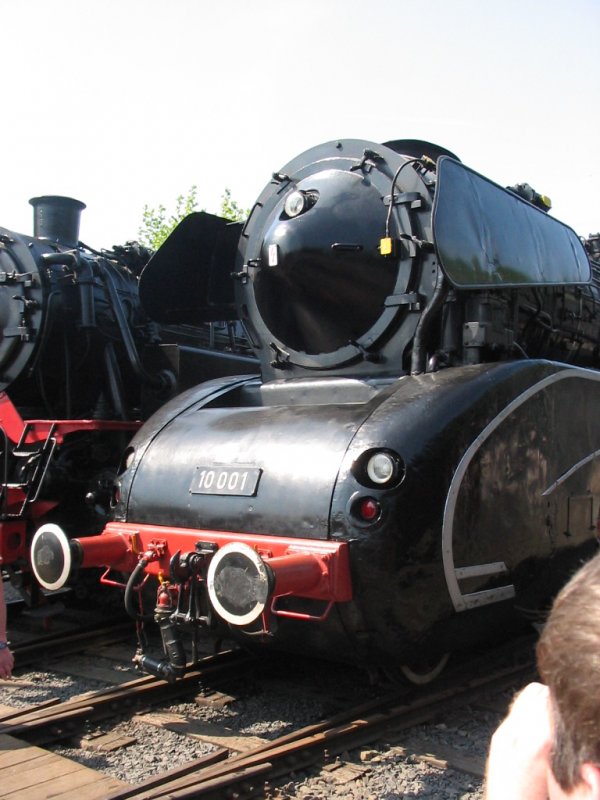 BR 10 001, Der Schwan , im glei�endem Sonnenlicht beim 30j�hrigem
