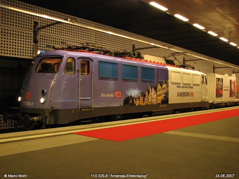 Am 24.08.07 hat der Ameropa-Erlebniszug mit 110 325-8 in Berlin