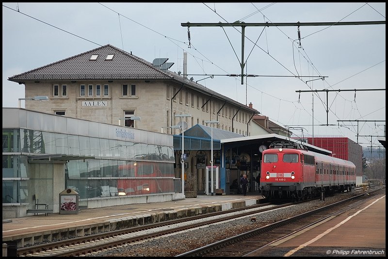 110 446-2 steht am 17.03.08 mit RB 37162 aus Donauw�rth