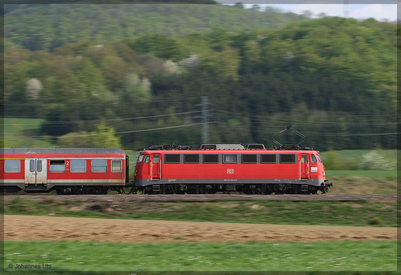 Mein erster Versuch eines Mitziehers . Zu sehen ist die 110