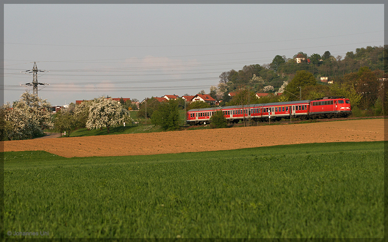110 418-1 hat am wundersch�nen Fr�hlingsabend des 21.04.2009 gerade mit