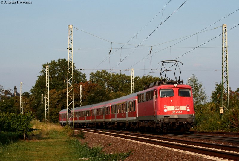 RB 15543 (Koblenz Hbf-Wiesbaden Hbf) mit Schublok 110 438-5 